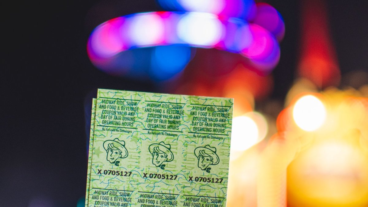 A ticket for an attraction